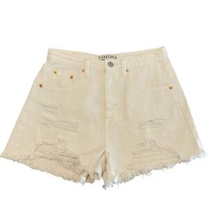 Y4- Small Signature8 Distressed Denim Shorts - Women